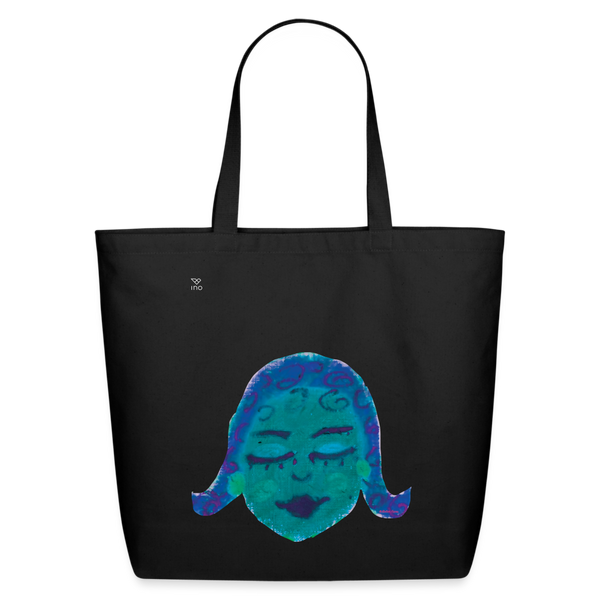 Atelier Faces - Kiwi : Eco-Friendly Cotton Tote - black