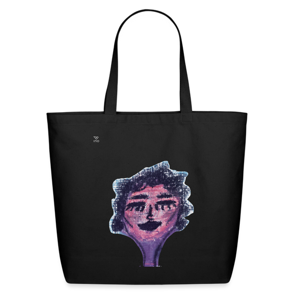 Atelier Faces - Raspberry : Eco-Friendly Cotton Tote - black